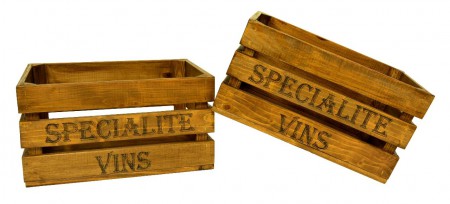 Dekoracyjne skrzynki drewniane - dąb rustykalny (2 szt.)